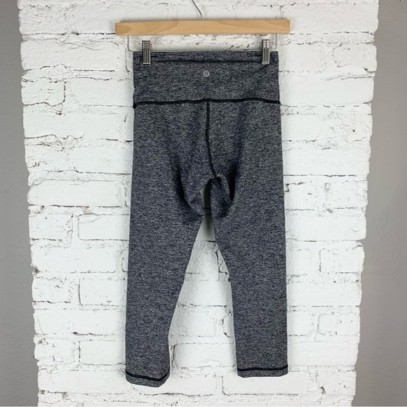 Lululemon Wunder Under High Rise Crop Heathered Black 6 - Picture 3 of 7
